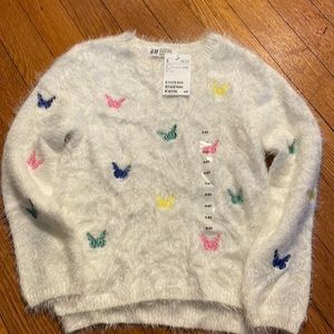 Brand new with tags girls H&M sweater with embroidered butterflies